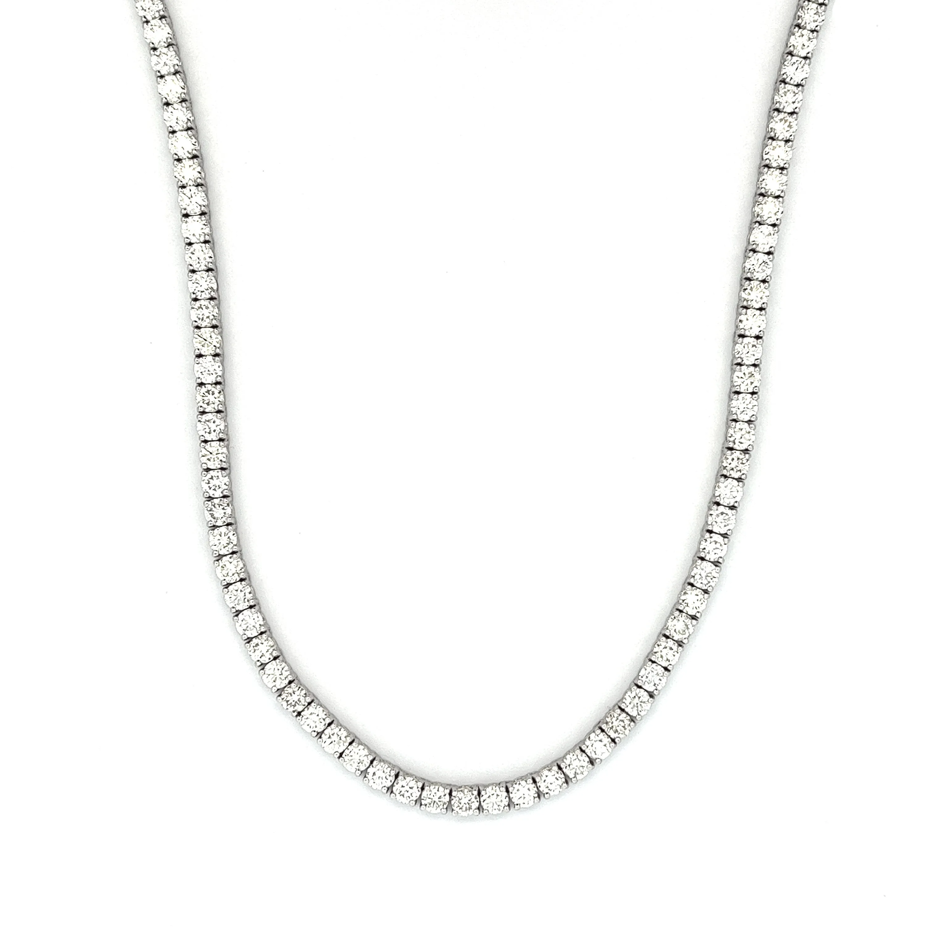 16.12ct 14k White Gold Diamond Choker Necklace