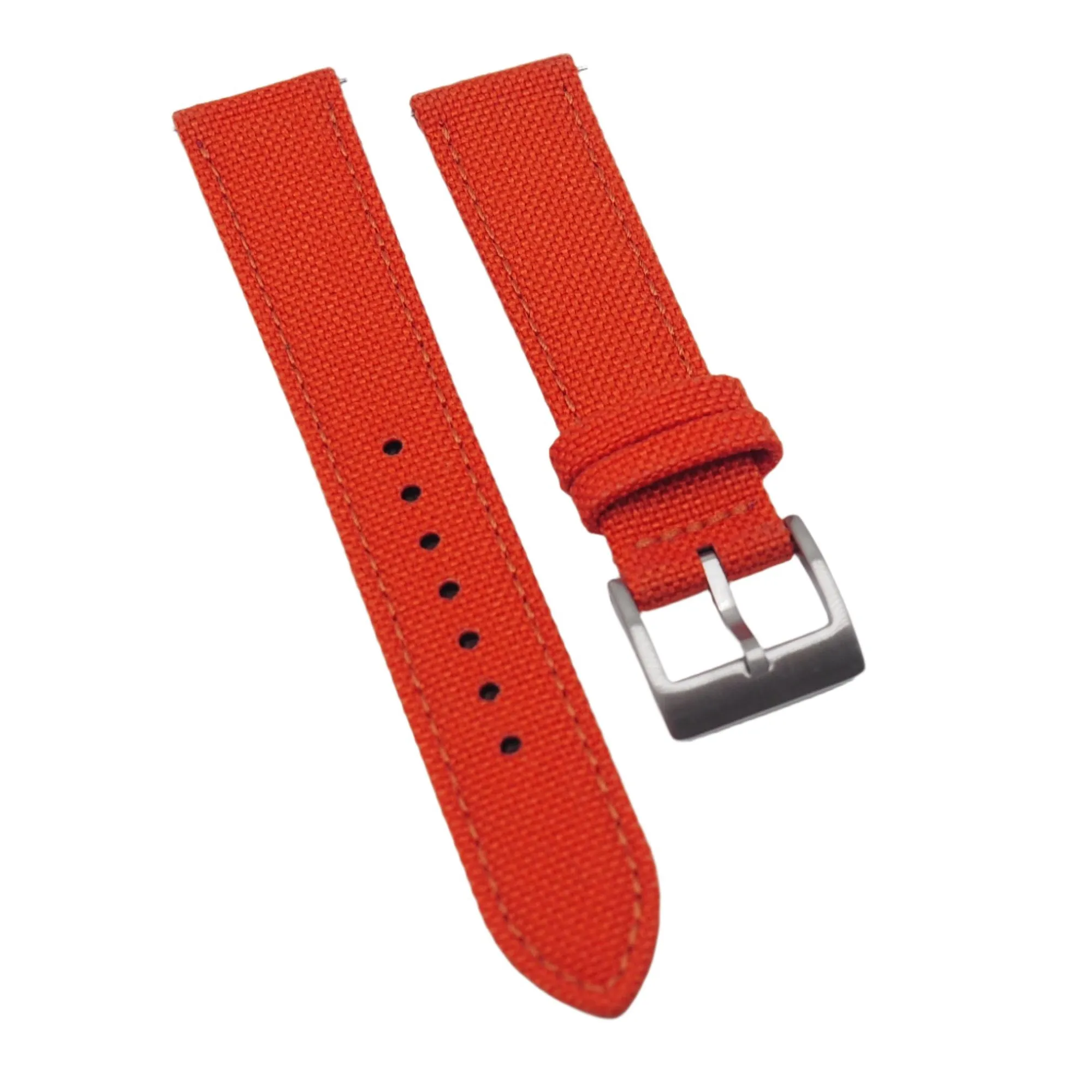 18mm, 20mm Orange Nylon Watch Strap, Quick Release Spring Bars