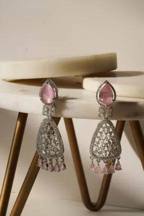 Aashi - Rhodium Plated Chandelier Earrings