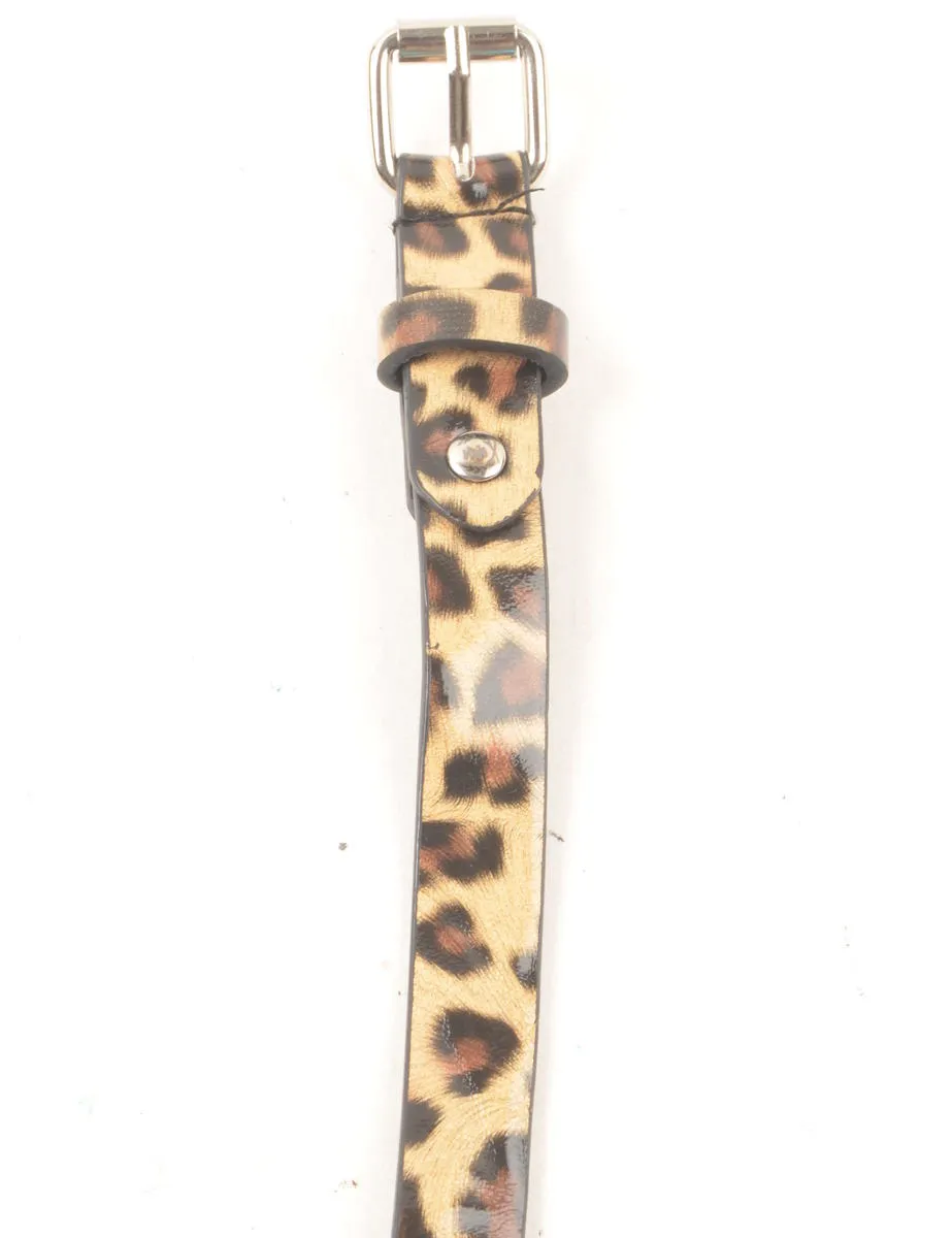 Animal Print Skinny Belt - M