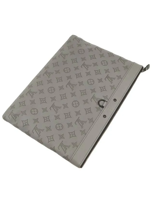 Antrasheet Gray Monogram Shadow Calfskin Pochette Discovery Clutch