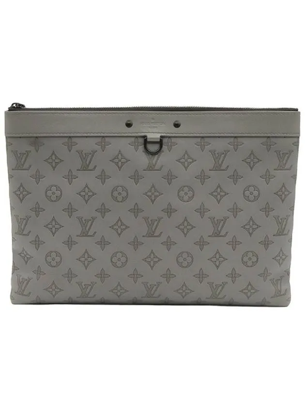 Antrasheet Gray Monogram Shadow Calfskin Pochette Discovery Clutch