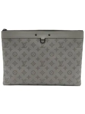 Antrasheet Gray Monogram Shadow Calfskin Pochette Discovery Clutch