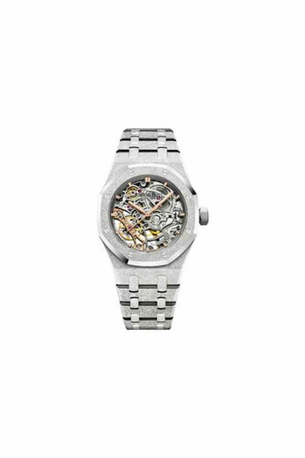 audemars piguet royal oak double balance wheel openworked frosted 18kt white gold 37mm men's watch