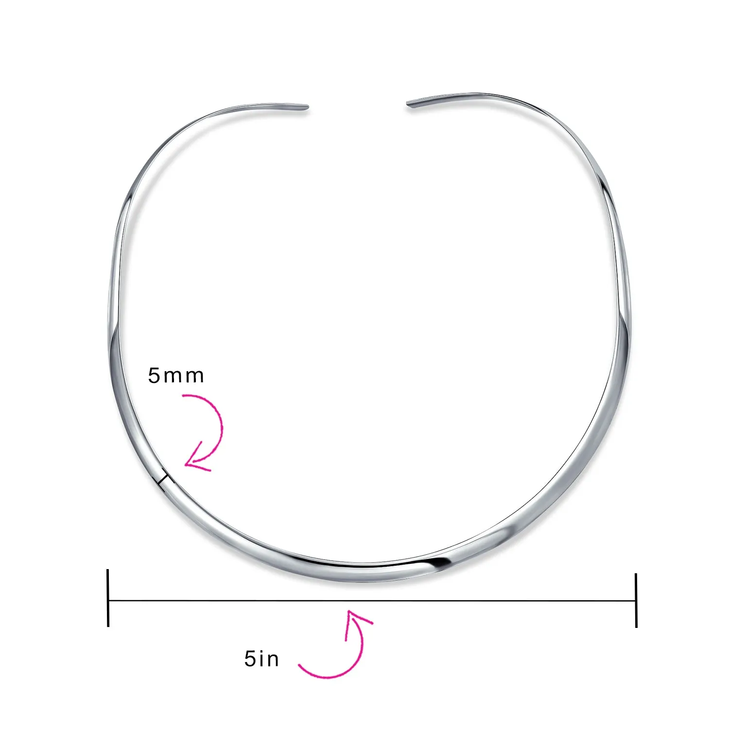 Basic Thin Flat Choker Necklace Silver Sterling Add Pendant 2 3 4MM