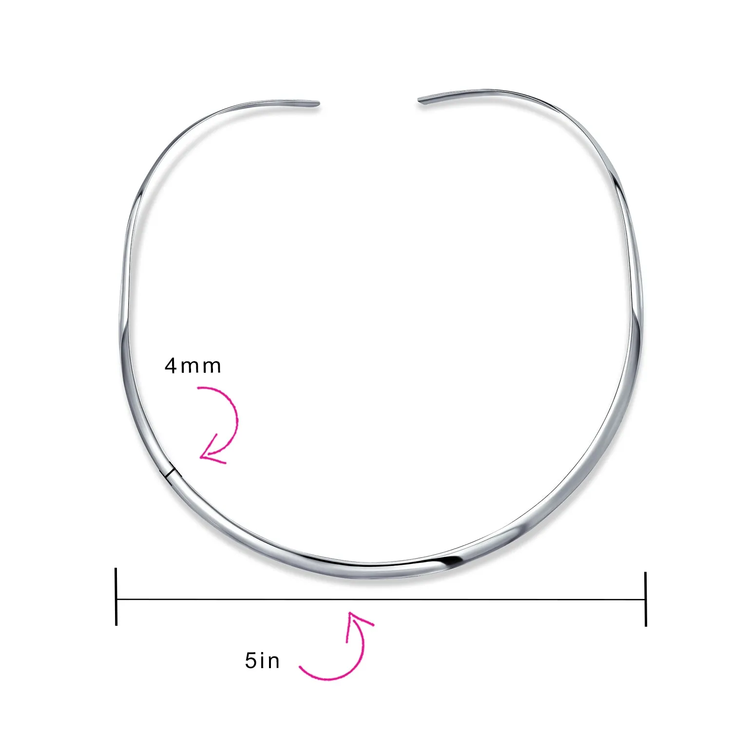 Basic Thin Flat Choker Necklace Silver Sterling Add Pendant 2 3 4MM