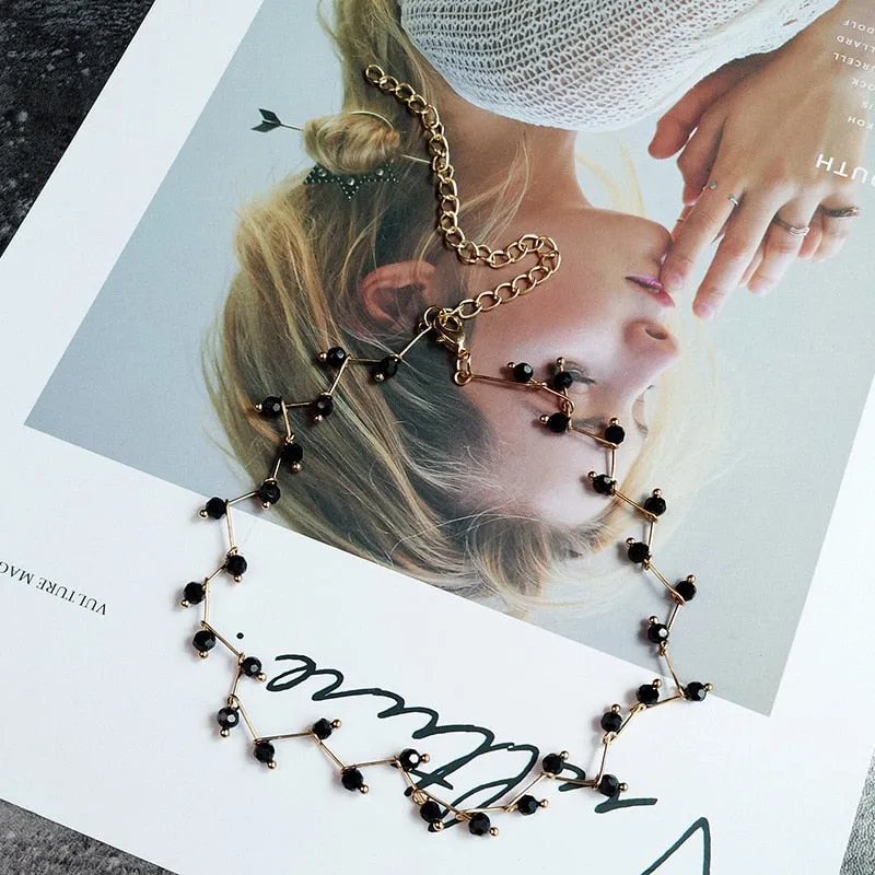 Black Beads Necklace Cross | Black Bead Necklaces Women | Black