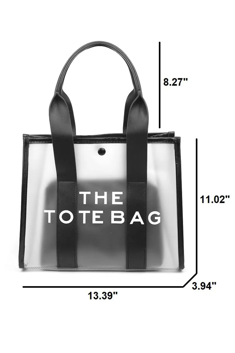 Black Transparent The Tote Bag & Pouch Set