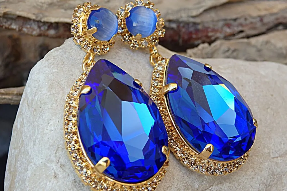 Blue Chandelier Earrings