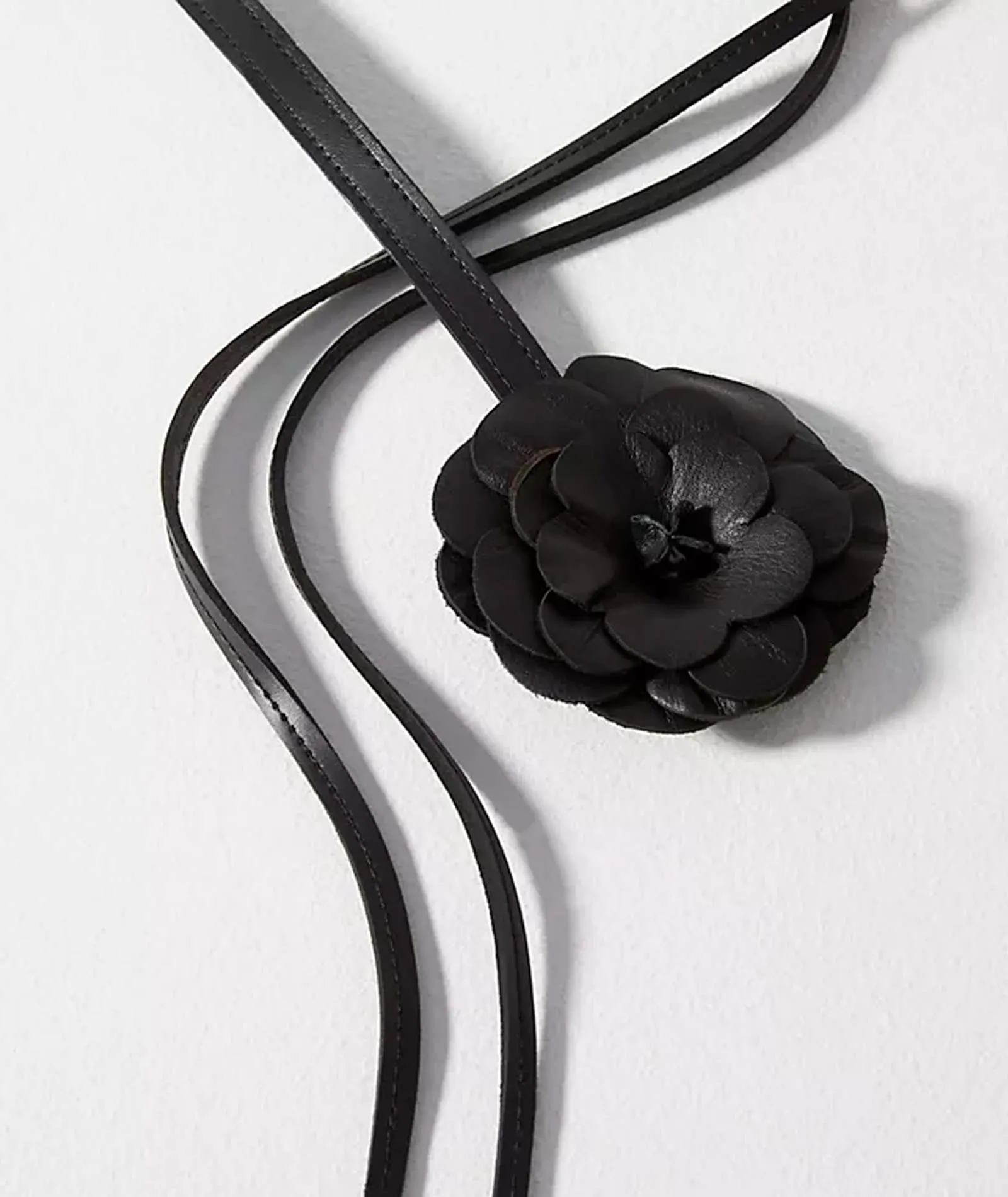 Boho Leather Flower Tie Belt (2 colors)