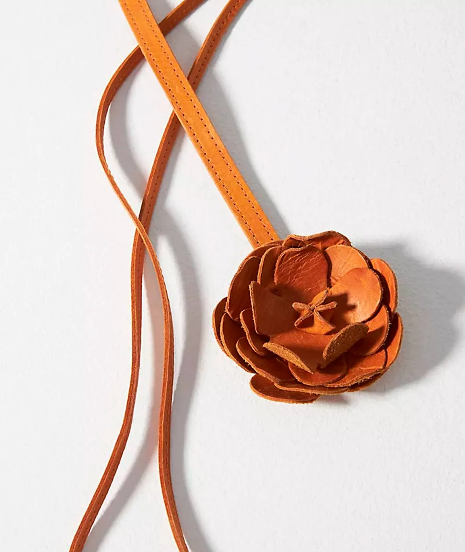 Boho Leather Flower Tie Belt (2 colors)