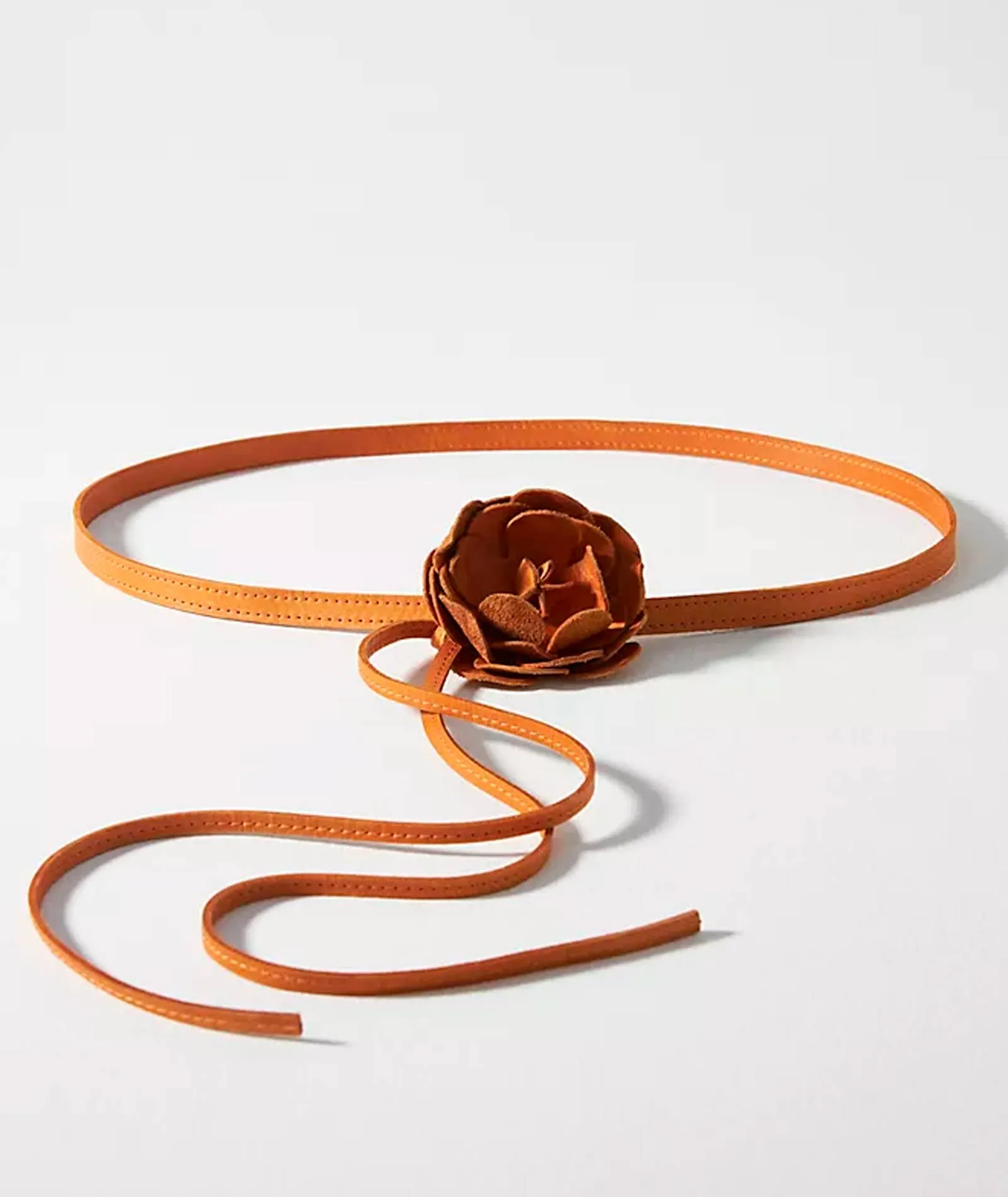 Boho Leather Flower Tie Belt (2 colors)