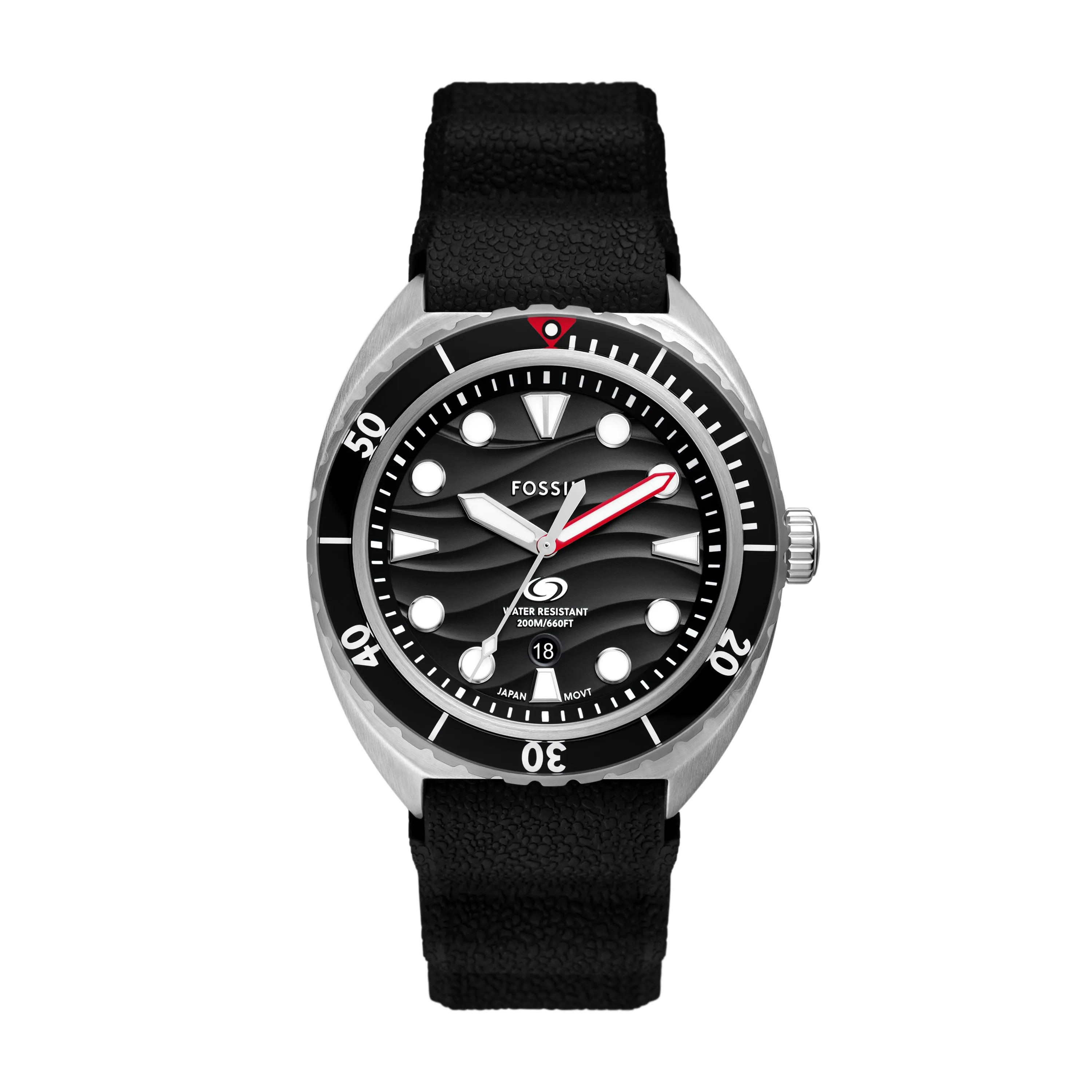 Breaker Three-Hand Date Black Silicone Watch