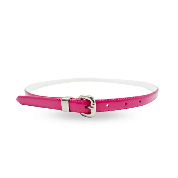 CARRIE - Womens Pink Patent Skinny Leather Belt