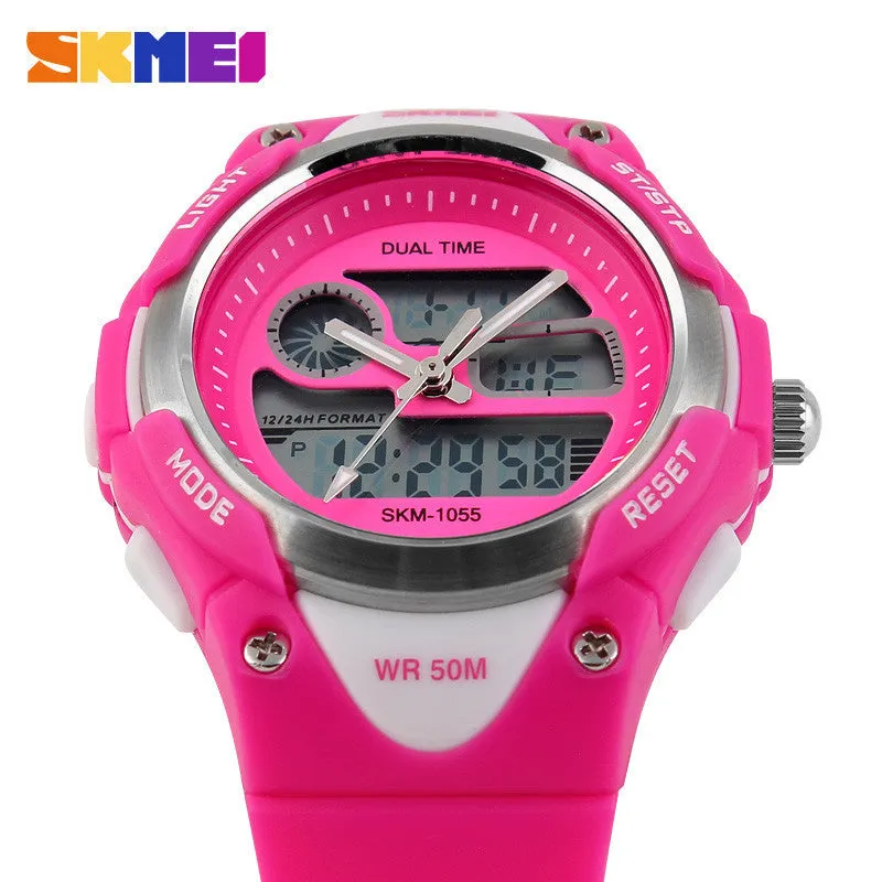 Children Watch 2 Time Zone Digital Quartz Waterproof Kids boys girls Watches Casual Sports LED Dress Wristwatches For Children