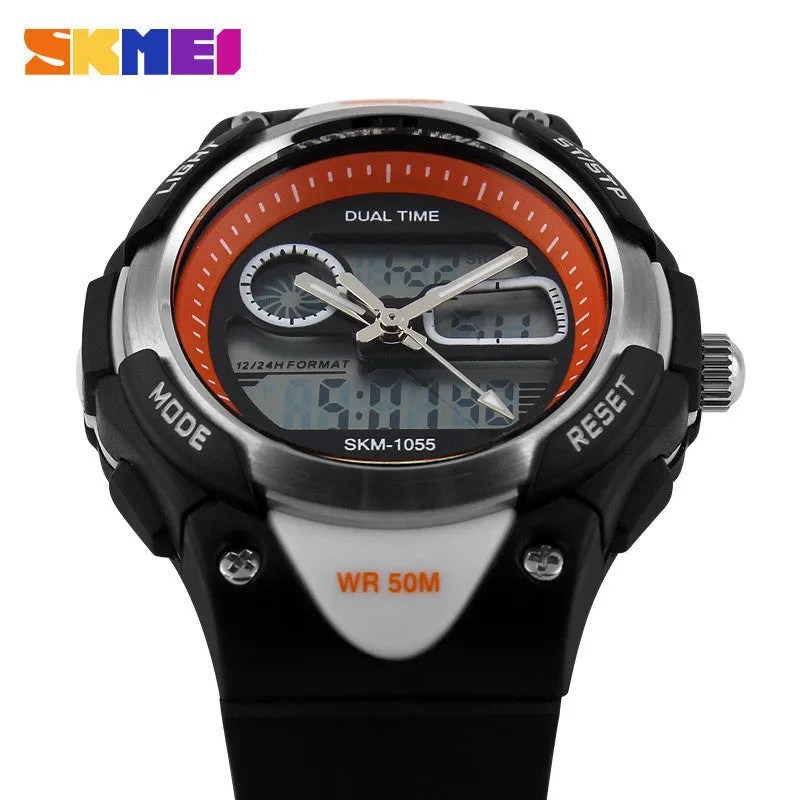 Children Watch 2 Time Zone Digital Quartz Waterproof Kids boys girls Watches Casual Sports LED Dress Wristwatches For Children