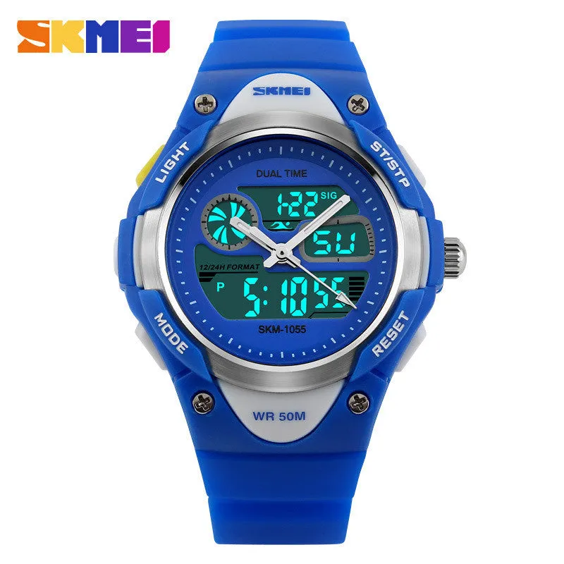 Children Watch 2 Time Zone Digital Quartz Waterproof Kids boys girls Watches Casual Sports LED Dress Wristwatches For Children