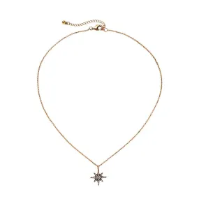 Crystal Star Pendant Antique Gold