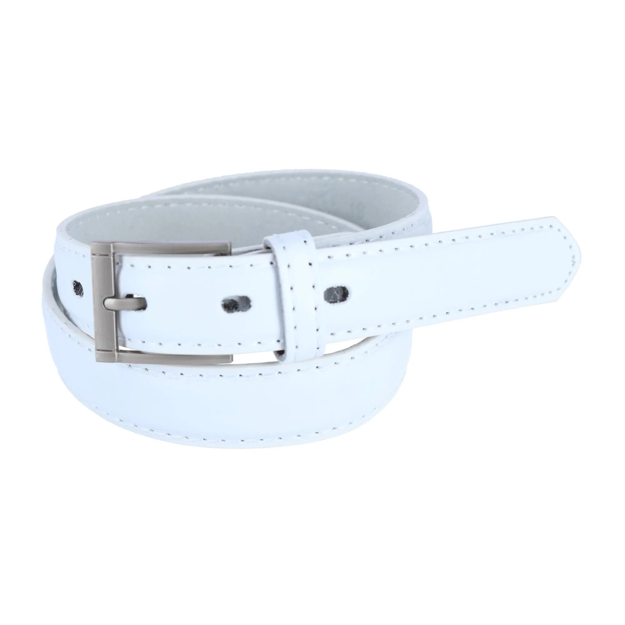 CTM® Kid's Leather 1 inch Dress Belt with Square Buckle