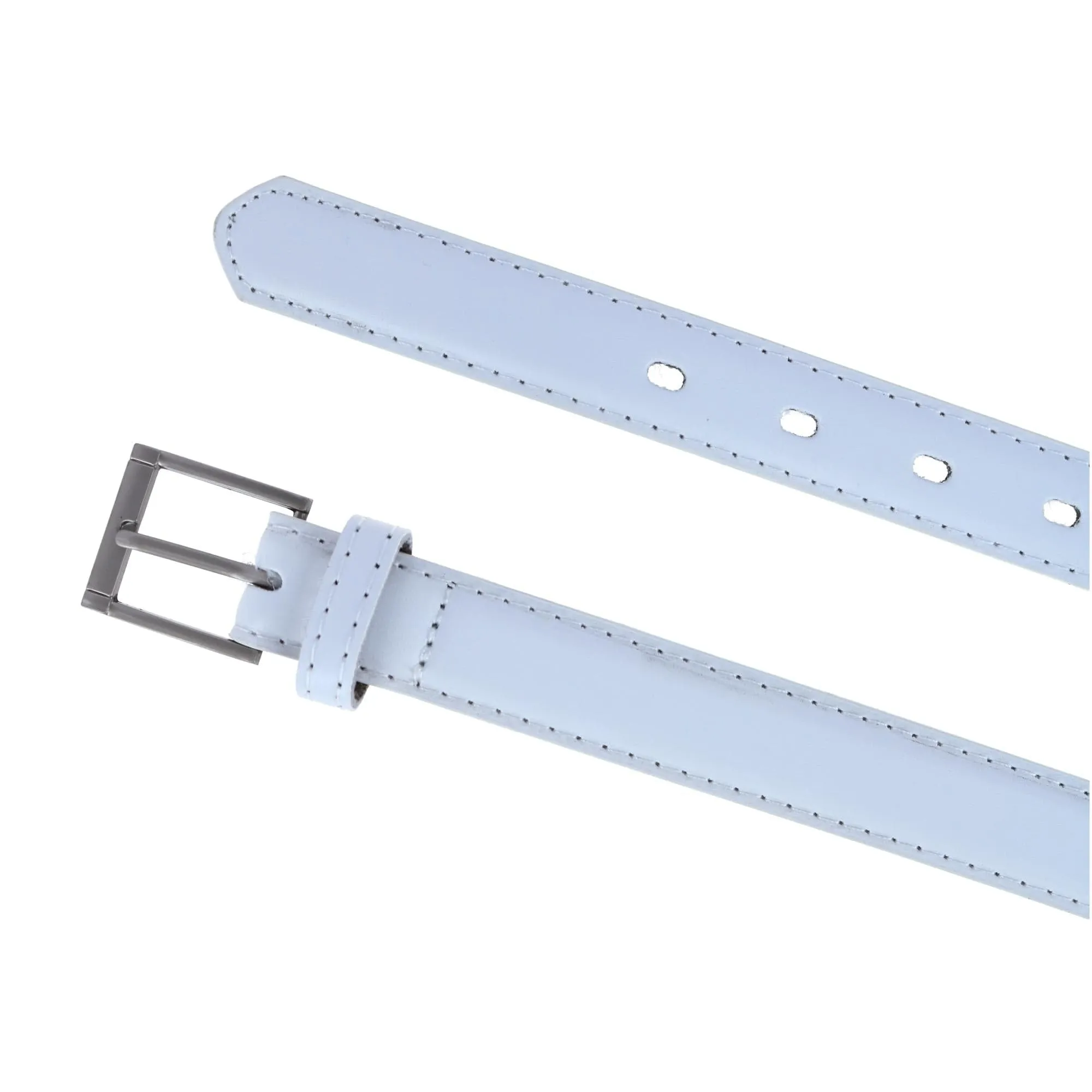 CTM® Kid's Leather 1 inch Dress Belt with Square Buckle