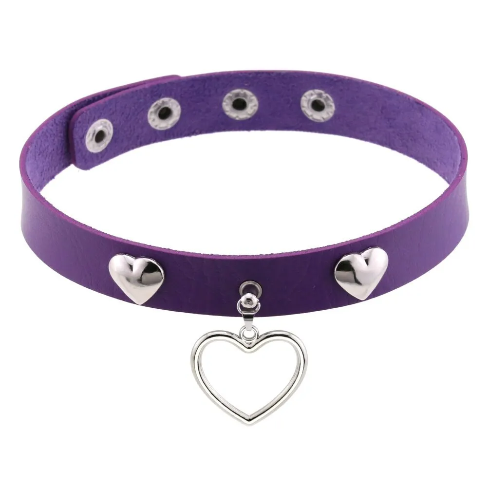 Cute Heart Choker Collar Necklaces