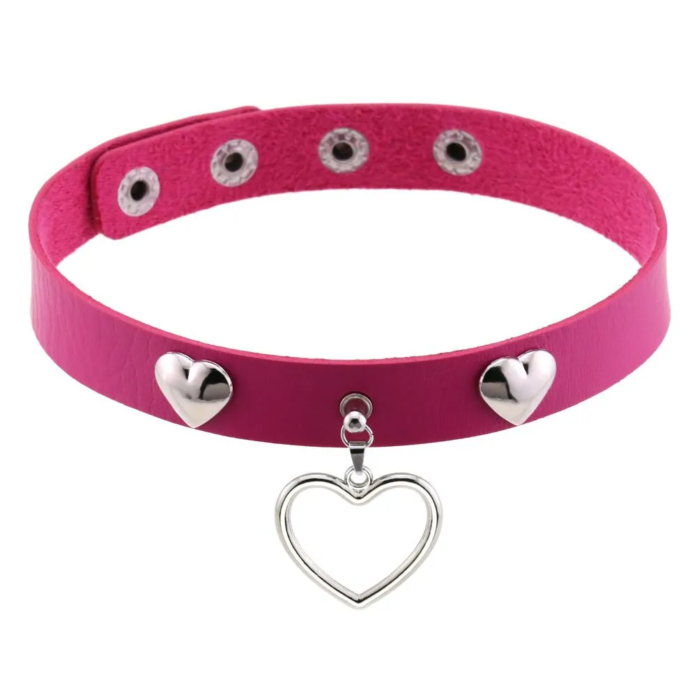 Cute Heart Choker Collar Necklaces