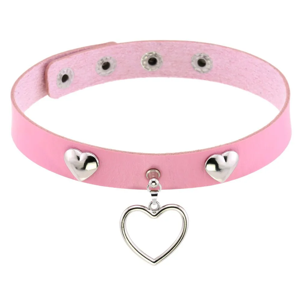 Cute Heart Choker Collar Necklaces