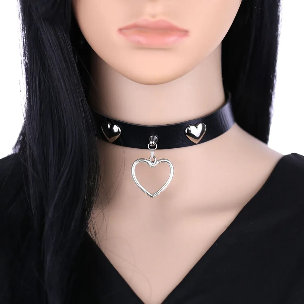 Cute Heart Choker Collar Necklaces