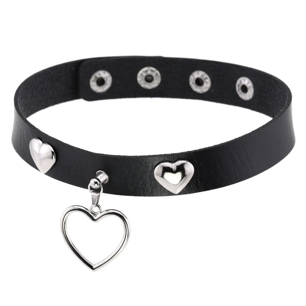 Cute Heart Choker Collar Necklaces