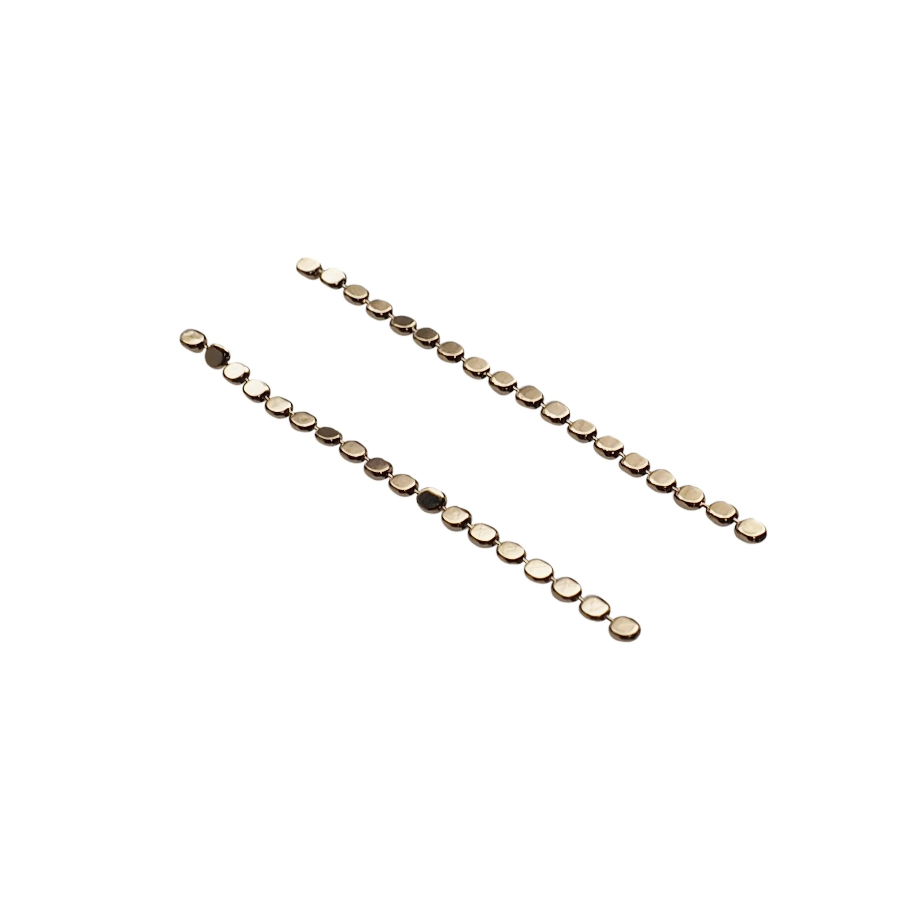 Dangle Small Dot Chain Invisible clip on stud earrings ( Gold tone )