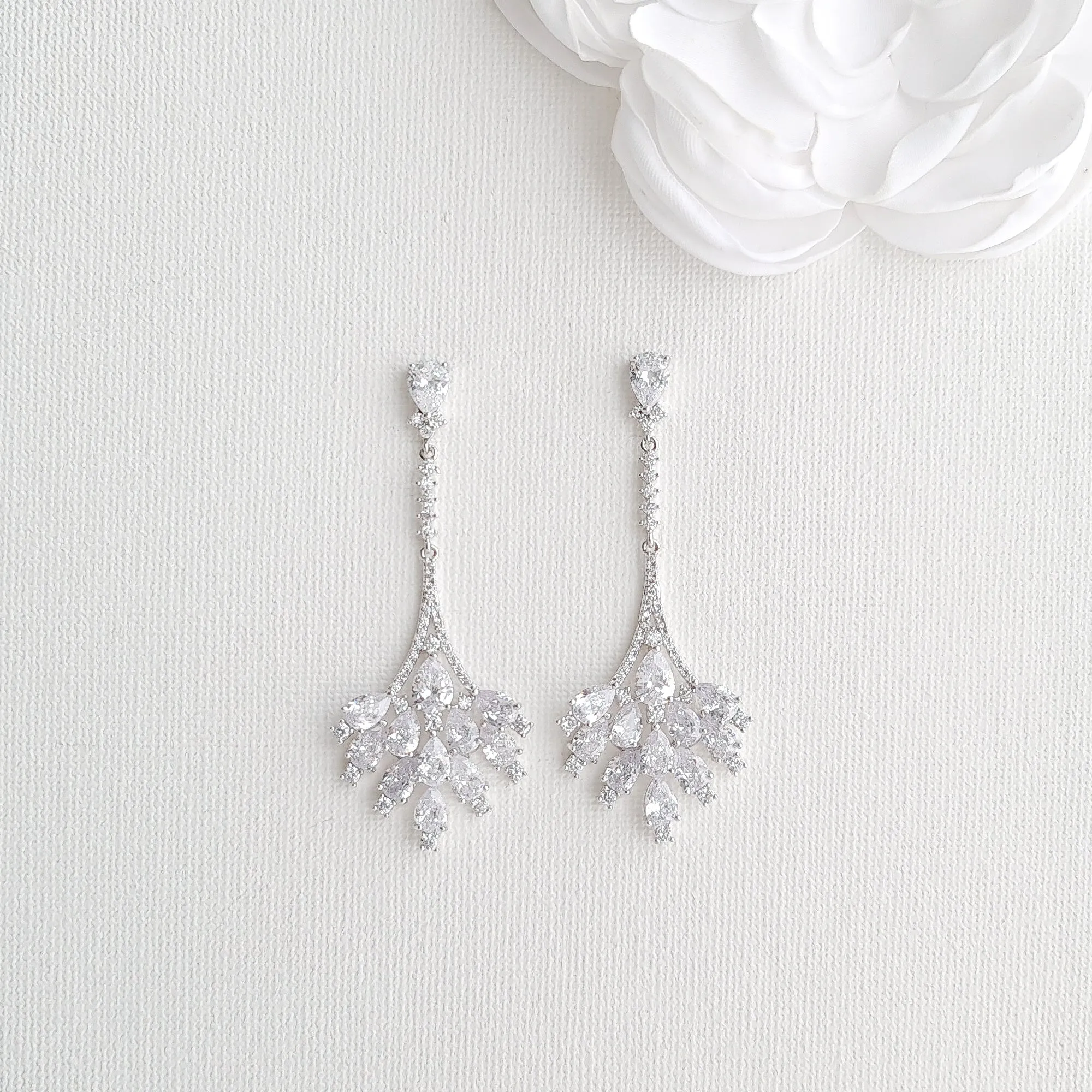 Dangling Chandelier Earrings for Wedding and Special Occasions-Yana