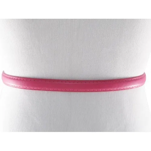 Fuchsia Skinny Belt with Covered Rectangle Buckle