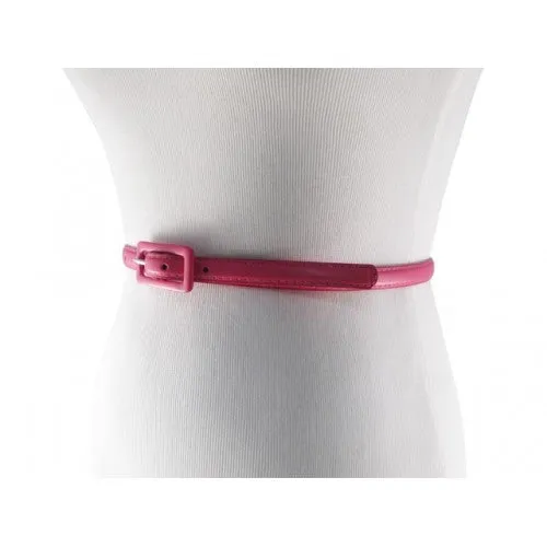 Fuchsia Skinny Belt with Covered Rectangle Buckle