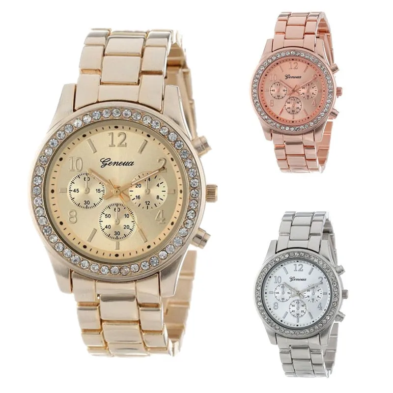 Geneva Classic Luxury Rhinestone Watch Women Watches Fashion Ladies Watch Women's Watches Clock Reloj Mujer Montre Femme