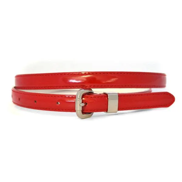 Gift Box 2 Belts | Women's Grey & Red Skinny Leather Belt Gift Set