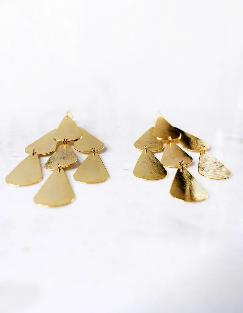 Gold Luxury Tear Chandelier Earrings