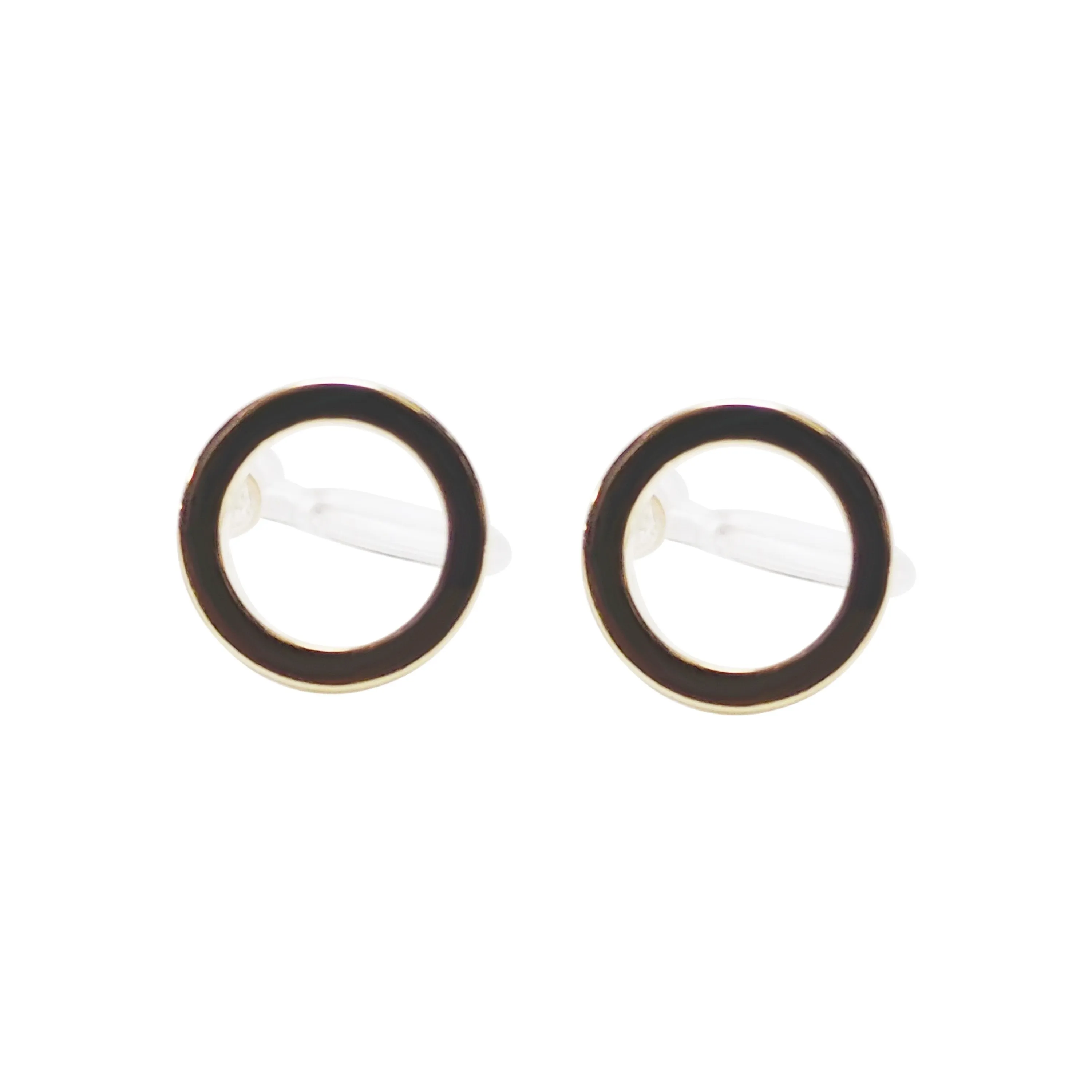 Gold Open Circle Invisible Clip On Stud Earrings