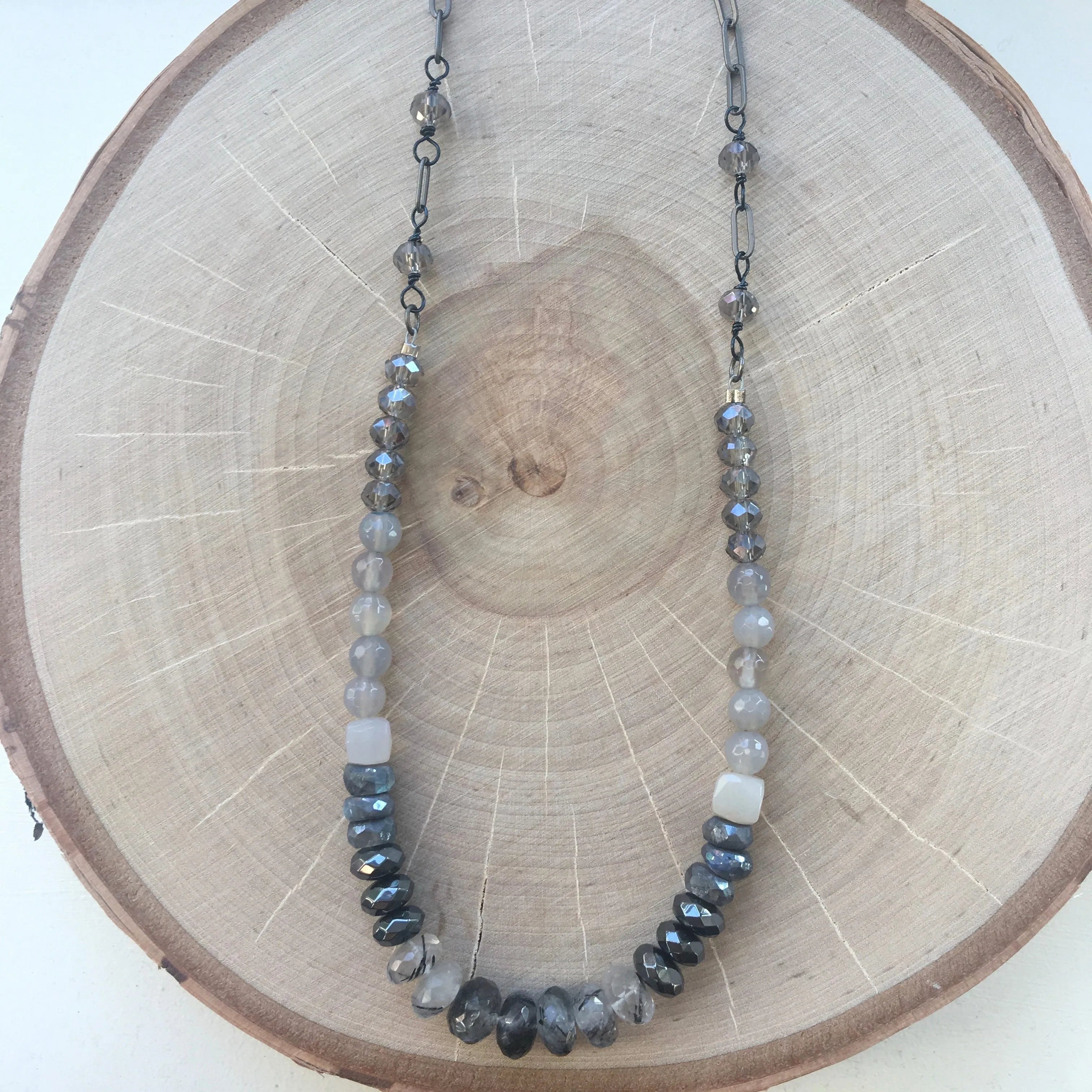 Gunmetal Flex Long Necklace