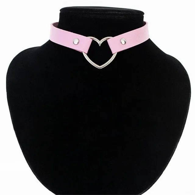 Heart Studded Choker Necklace