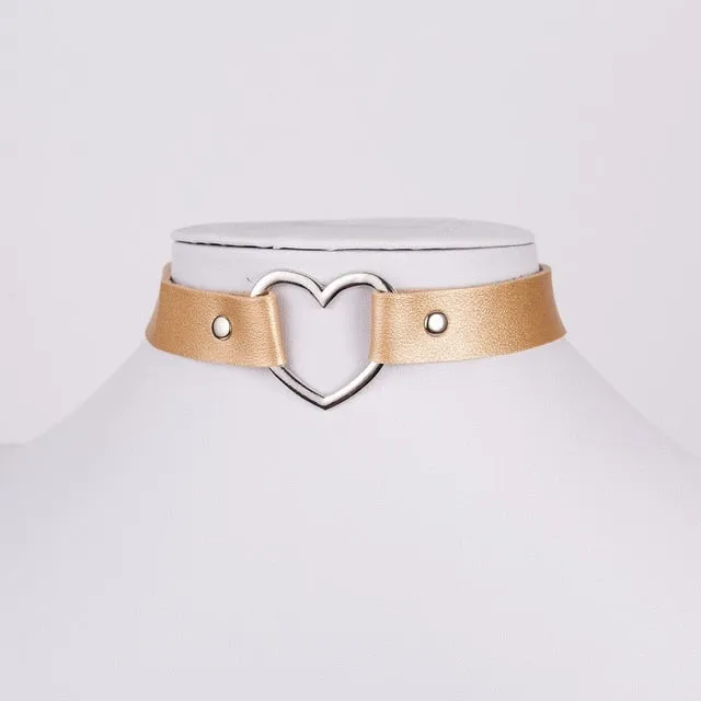 Heart Studded Choker Necklace