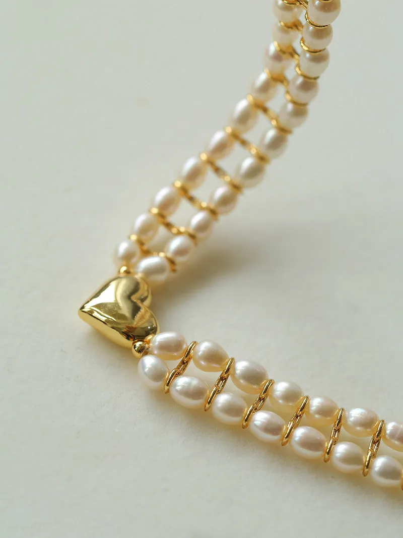 Love Choker Vintage Double Strand Pearls