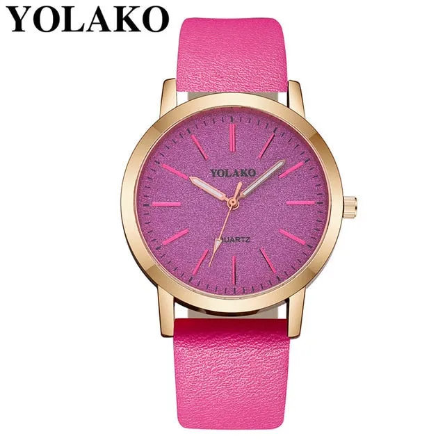 Luxury Brand Leather Quartz Women's