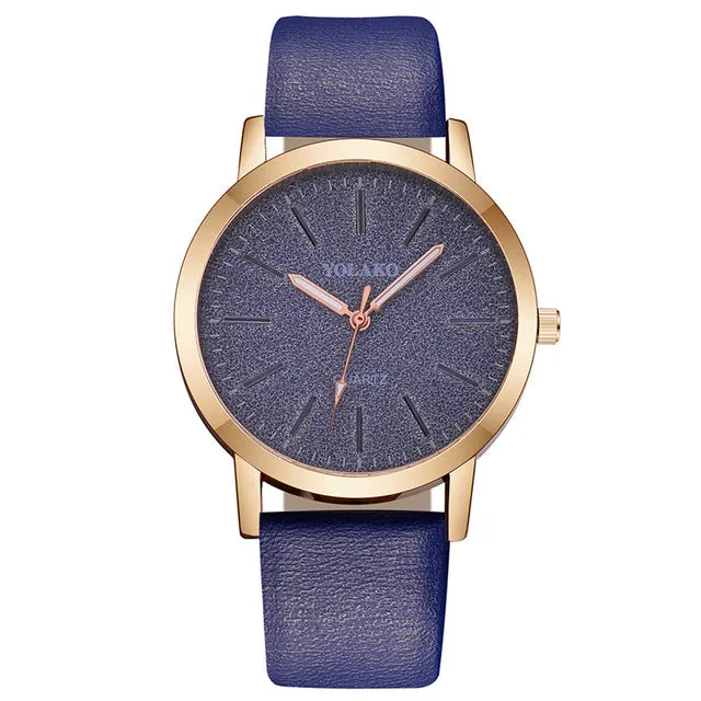 Luxury Brand Leather Quartz Women's