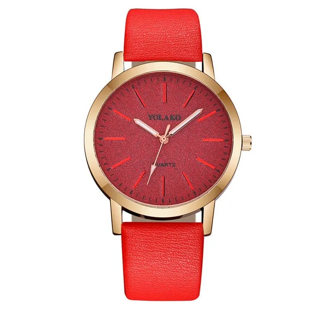 Luxury Brand Leather Quartz Women's