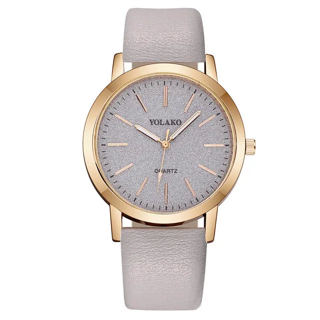 Luxury Brand Leather Quartz Women's