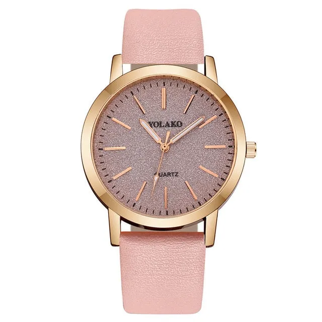 Luxury Brand Leather Quartz Women's