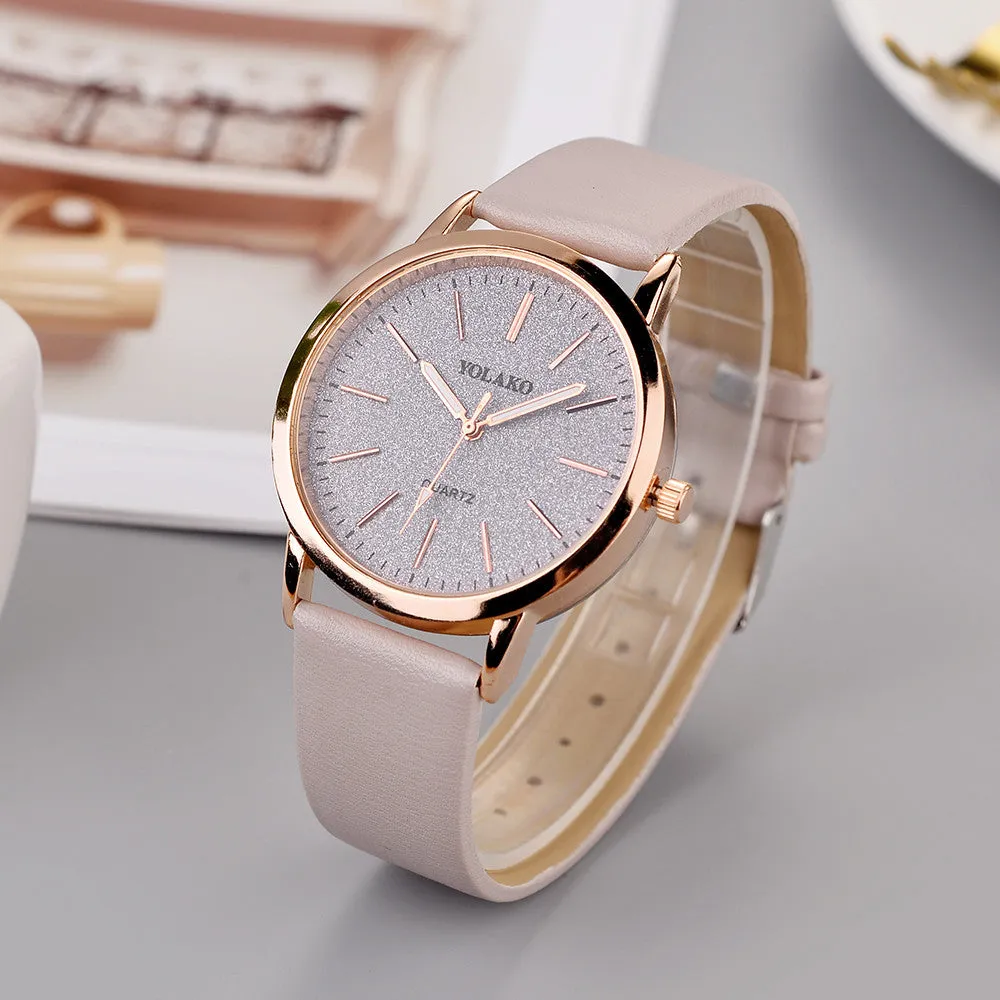 Luxury Brand Leather Quartz Women's