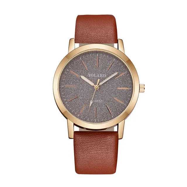 Luxury Brand Leather Quartz Women's