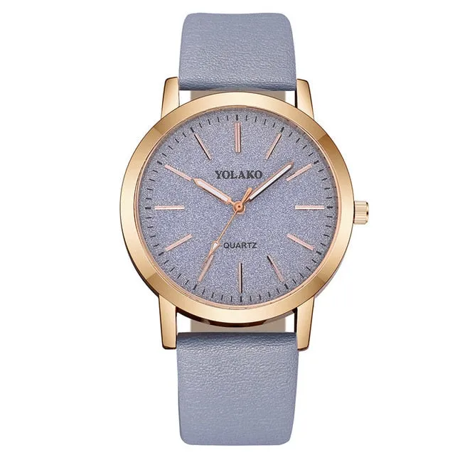 Luxury Brand Leather Quartz Women's