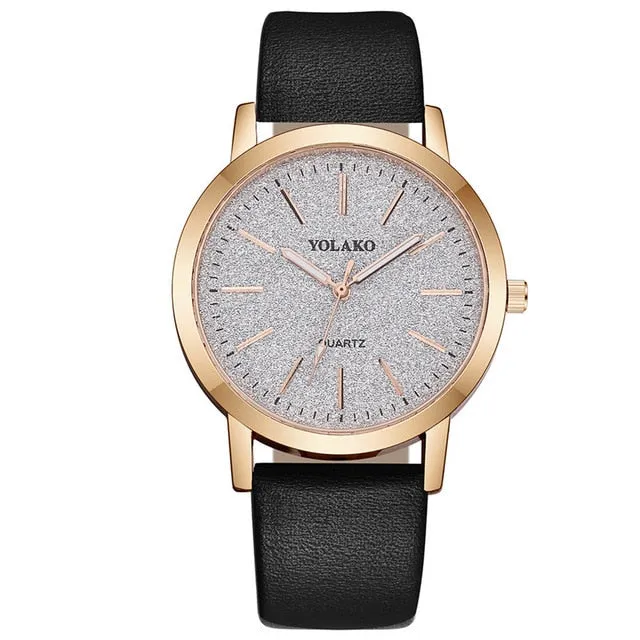 Luxury Brand Leather Quartz Women's